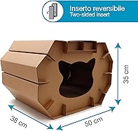 Vista 2 de Croci Rascador de cartón para gatos, 19.7 x 15.0 x 13.8 in