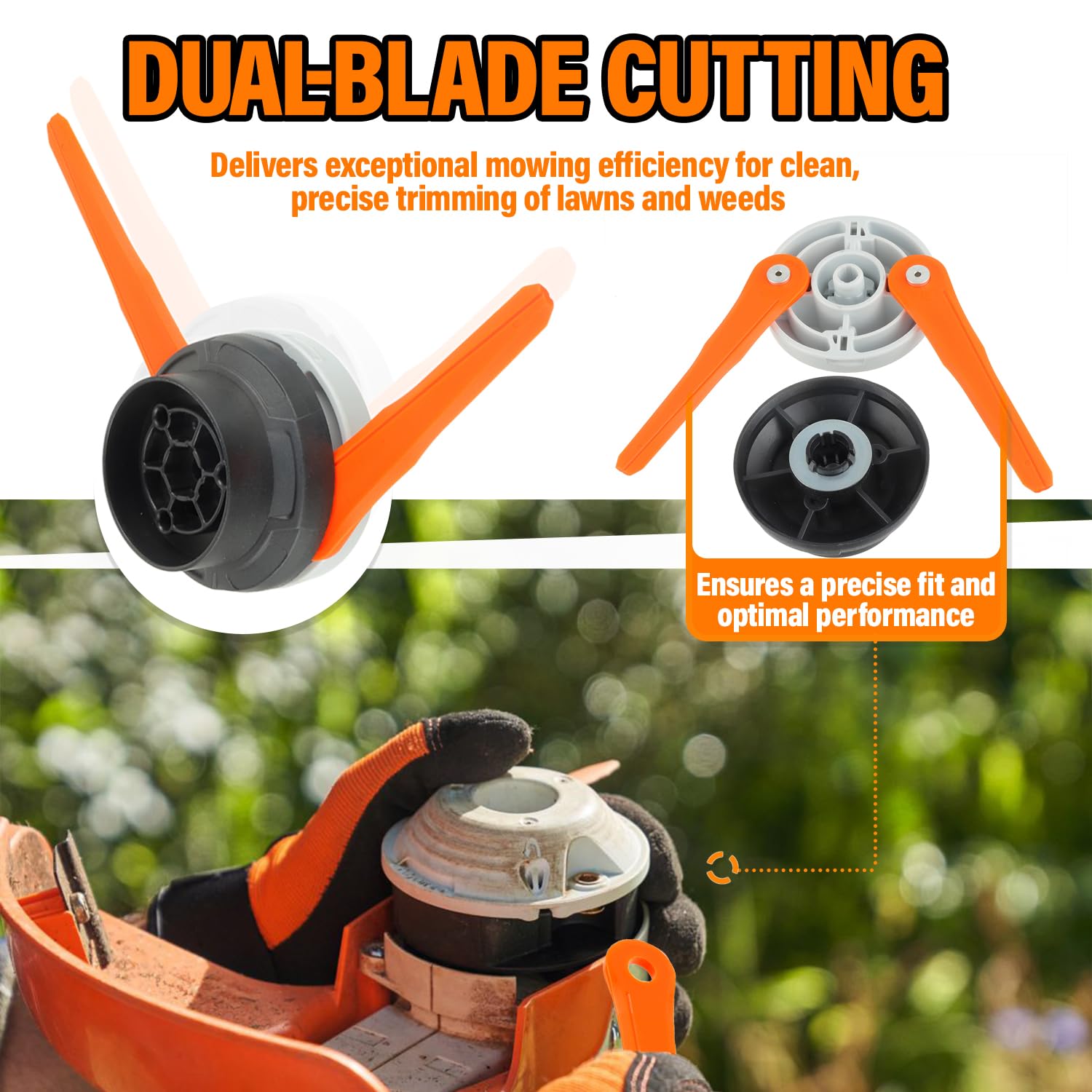 Polycut 6-2 Testina per STIHL FS38 FSA60R FSA86R FS40 FS50, Ricambi FSA 60 R Testina FS 38 4006-710-2137 Decespugliatore Accessorio, con 6 Ricambi