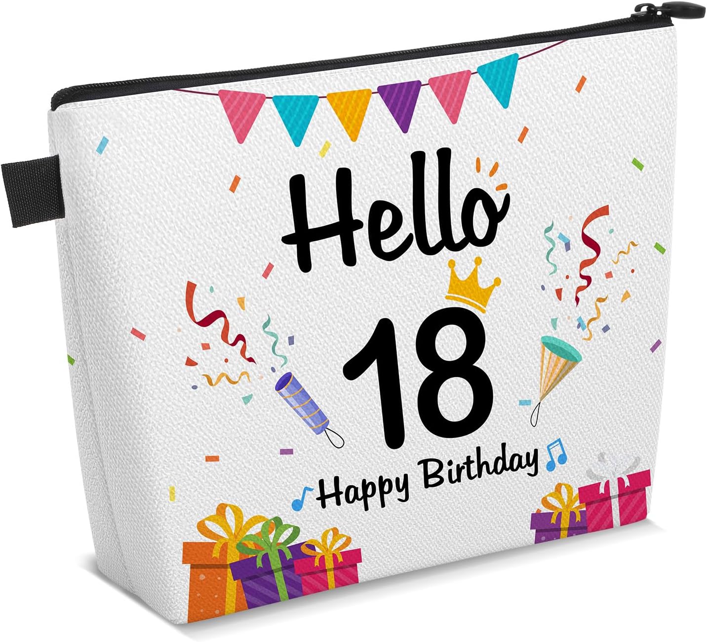 18th Birthday Gift Ideas for Girls Makeup Bag Hello 18 Year Old Birthday Cosmetic Bag Makeup Pouch with Zipper Decorations for Sister Hello 18th Anniversary Christmas Birthday Party Favor Gifts