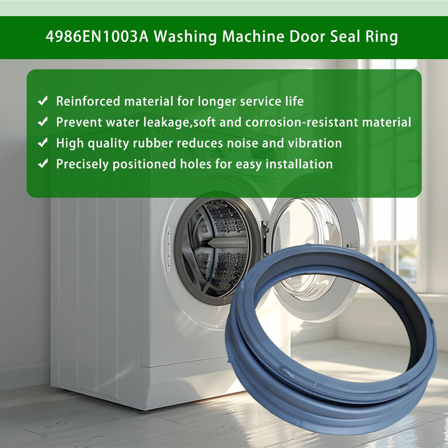 Drum Washing Machine Sealing Ring,Washing Machine Door Seal Ring 4986EN1003A Compatible With LG Drum Washing Machine Door Sealing Ring 4986EN1001A MDS61952201 MDS55242601 MDS63916501 Rubber Seal Ring