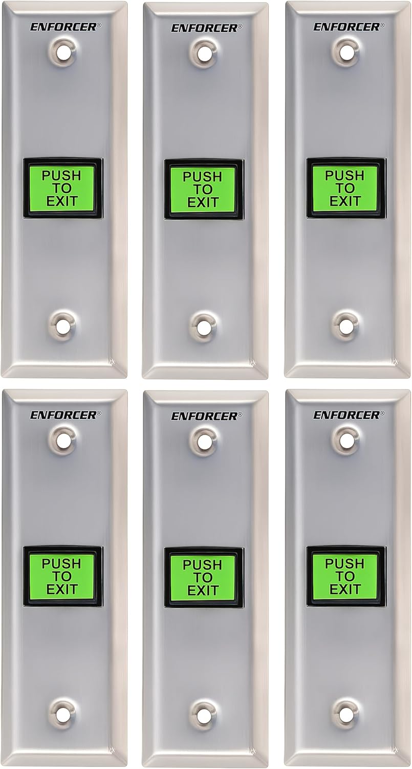 Seco-Larm Enforcer Slimline Push-to-Exit Plate, Illuminated with Timer (SD-7103GC-PTQ)