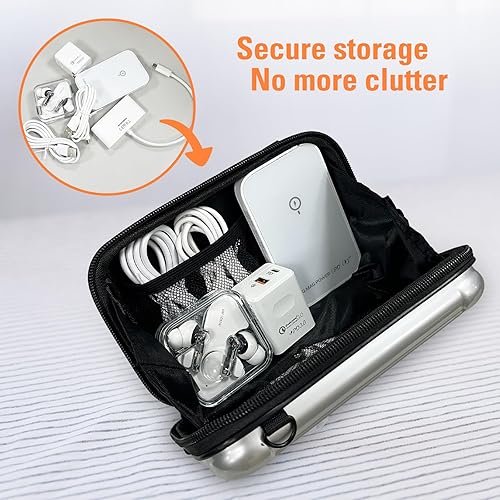 Miniatura 8 de APAL Organizador electrónico de dispositivos, bolsa de transporte con protección EVA antigolpes para banco de energía, cable, disco duro. Cosméticos