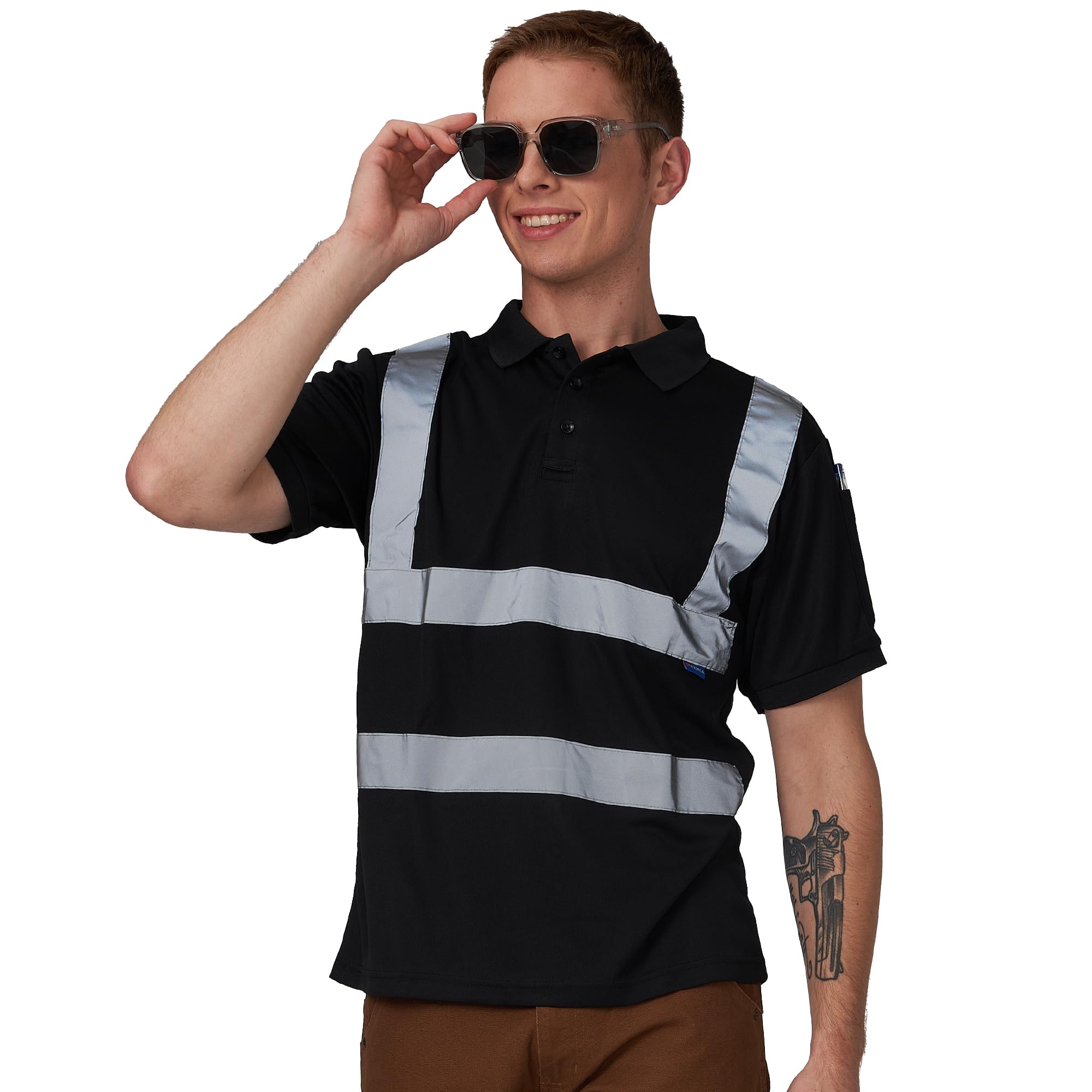 A-SAFETY Hi Vis Safety Daily Work Construction Yellow Orange Pink Blue Black Polo Shirts for Men for Women