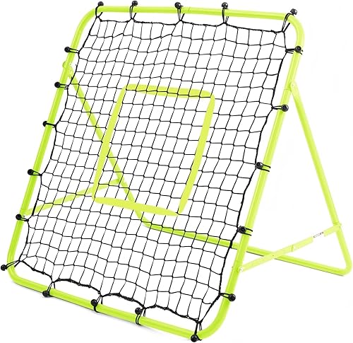 Red de rebote ajustable para fútbol | Entrenador de fútbol con marco de acero | Red de rebote plegable portátil para práctica de pases y tiros |