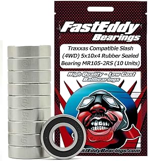 FastEddy Bearings Compatible with Traxxas Slash (4WD) 5x10x4 Rubber Sealed Bearing MR105-2RS (10 Units)
