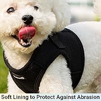 Vista 3 de Mr. Peanut's PupTrek - Arnés de malla suave para perros y gatos pequeños (talla XS, negro)