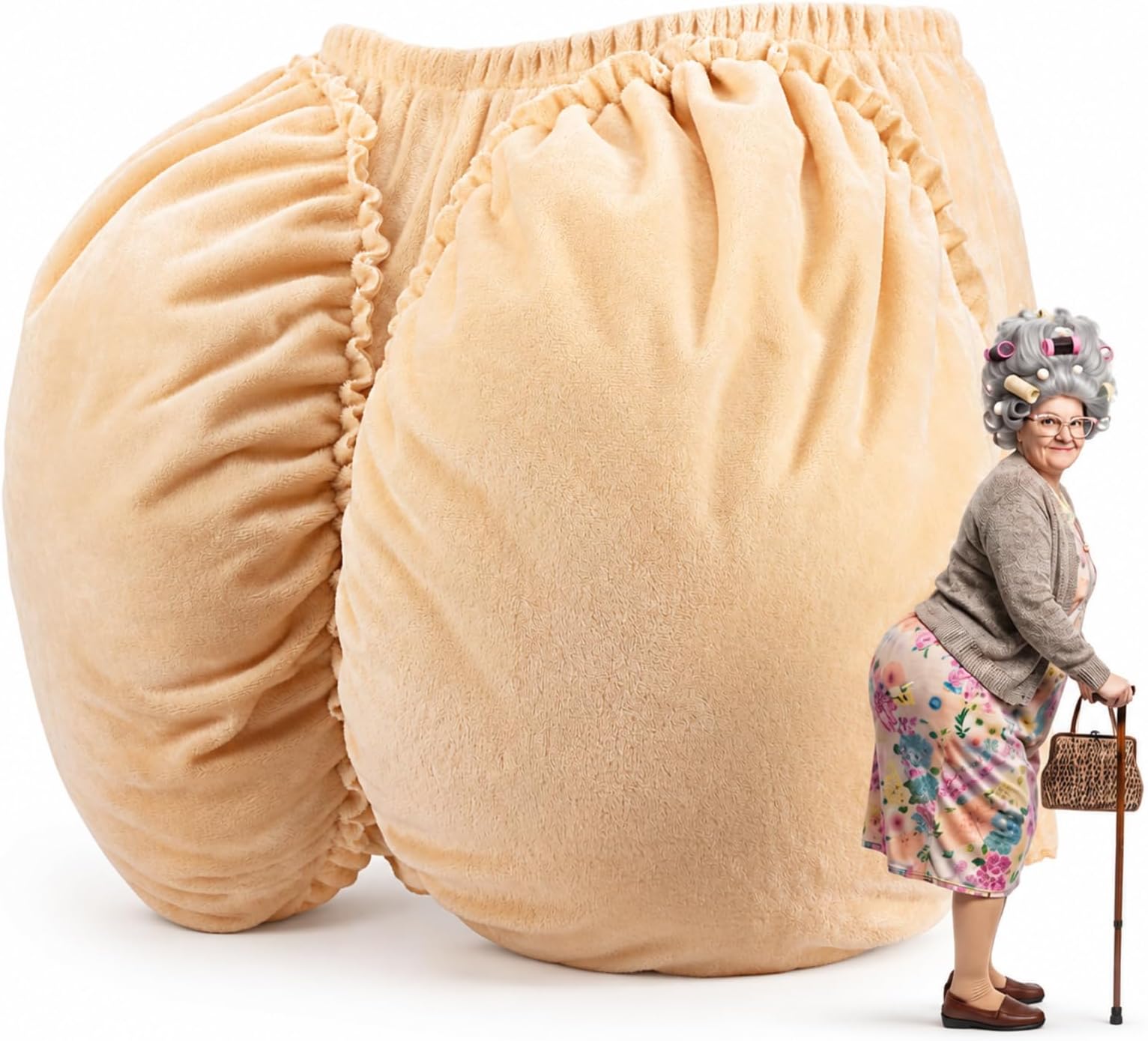 Hotop Fake Big Butt, Funny Old Lady Fat Suit, Halloween Costume Accessory
