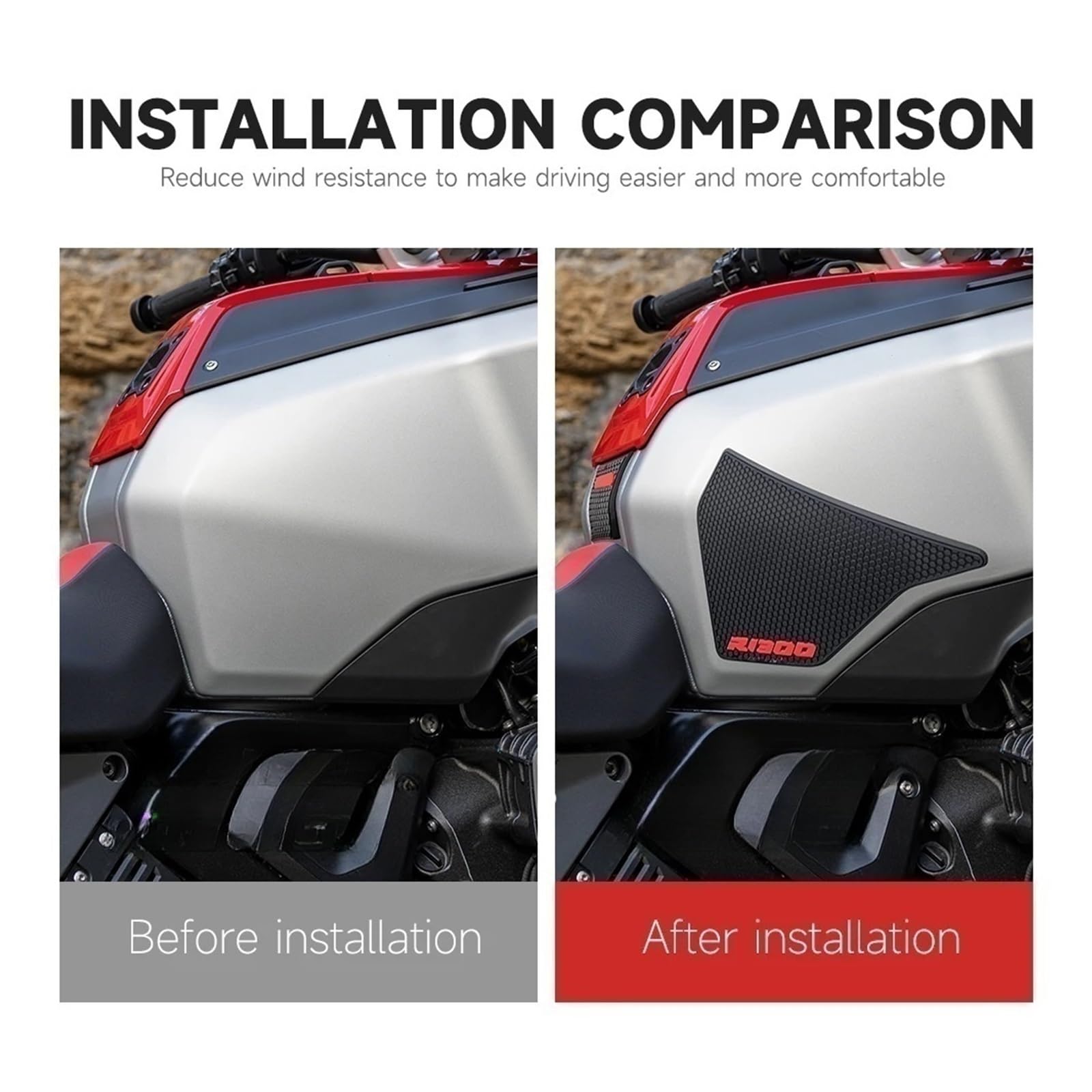 Motorrad-Kraftstofftank-Pad-Aufkleber Für BM& R1300GS | Anti-Slip Tank Pad Gummi Traktion Tankpad Aufkleber Schutz Aufkleber Für BM& R 1300 GS Adventure 2024 2025