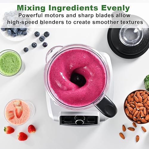 Miniatura 3 de Potente licuadora para cocina de 1500 W, 68 onzas de gran capacidad para batido con cuchillas de acero inoxidable, sin BPA, bebidas congeladas,