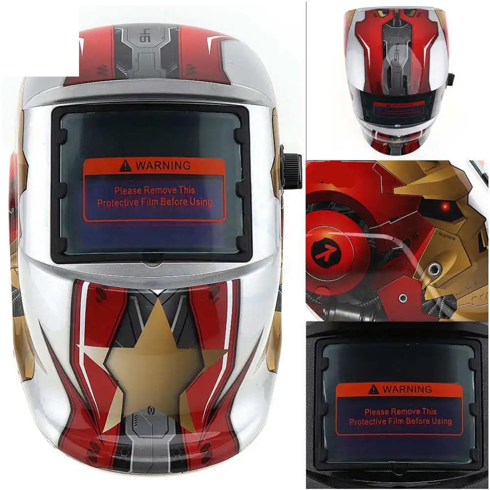 Careta Soldar, Mascara Soldar Máscara de soldadura solar, casco, gorra de soldador eléctrico, lente de soldadura de seguridad, anti-UV, oscurecimiento automático, rango ajustable for máquina de soldar