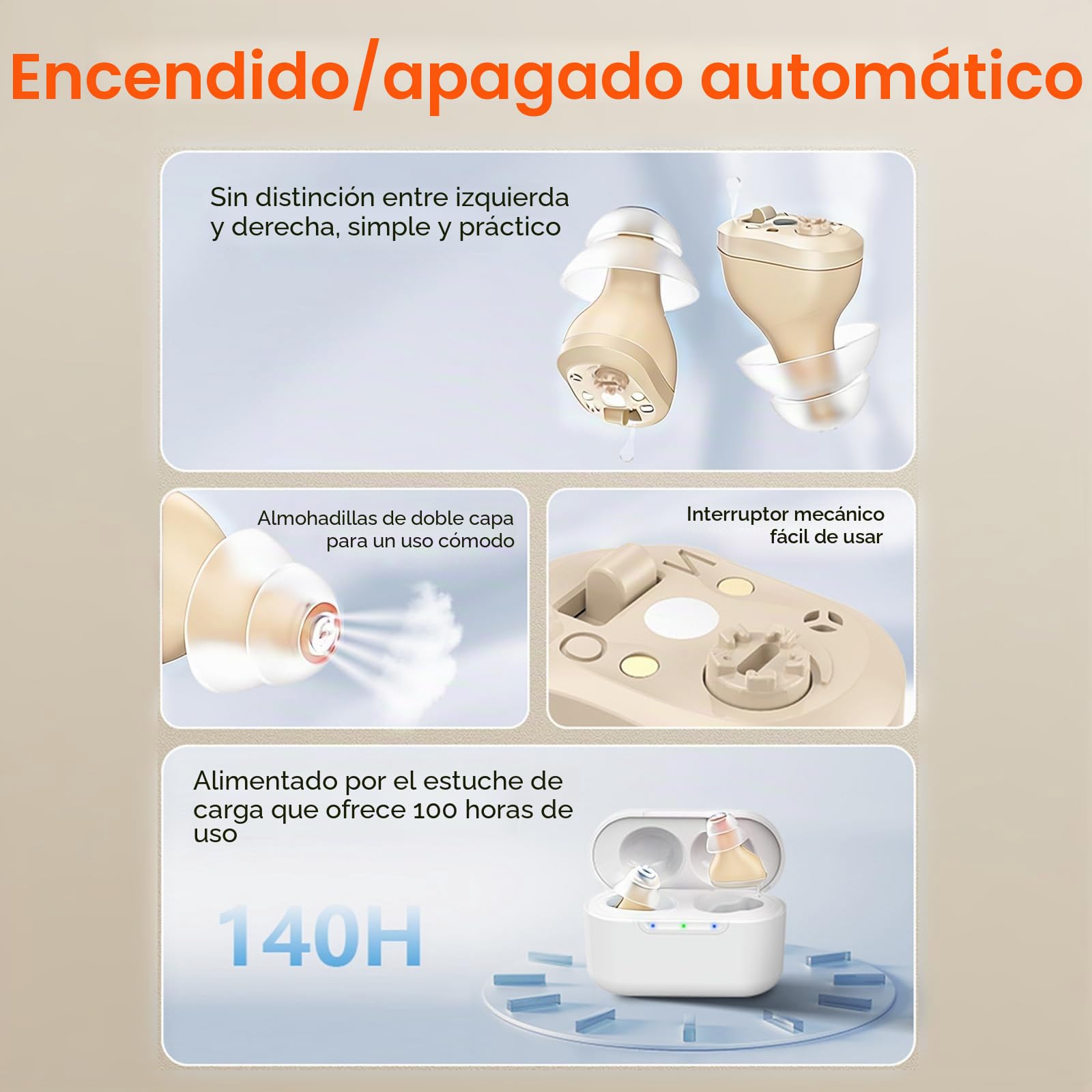 Dispositivo de sonido recargable para adultos, dispositivo de audio invisible con reducción de ruido inteligente, funda de carga de encendido/apagado automático, volúmenes ajustables, cómodo diseño