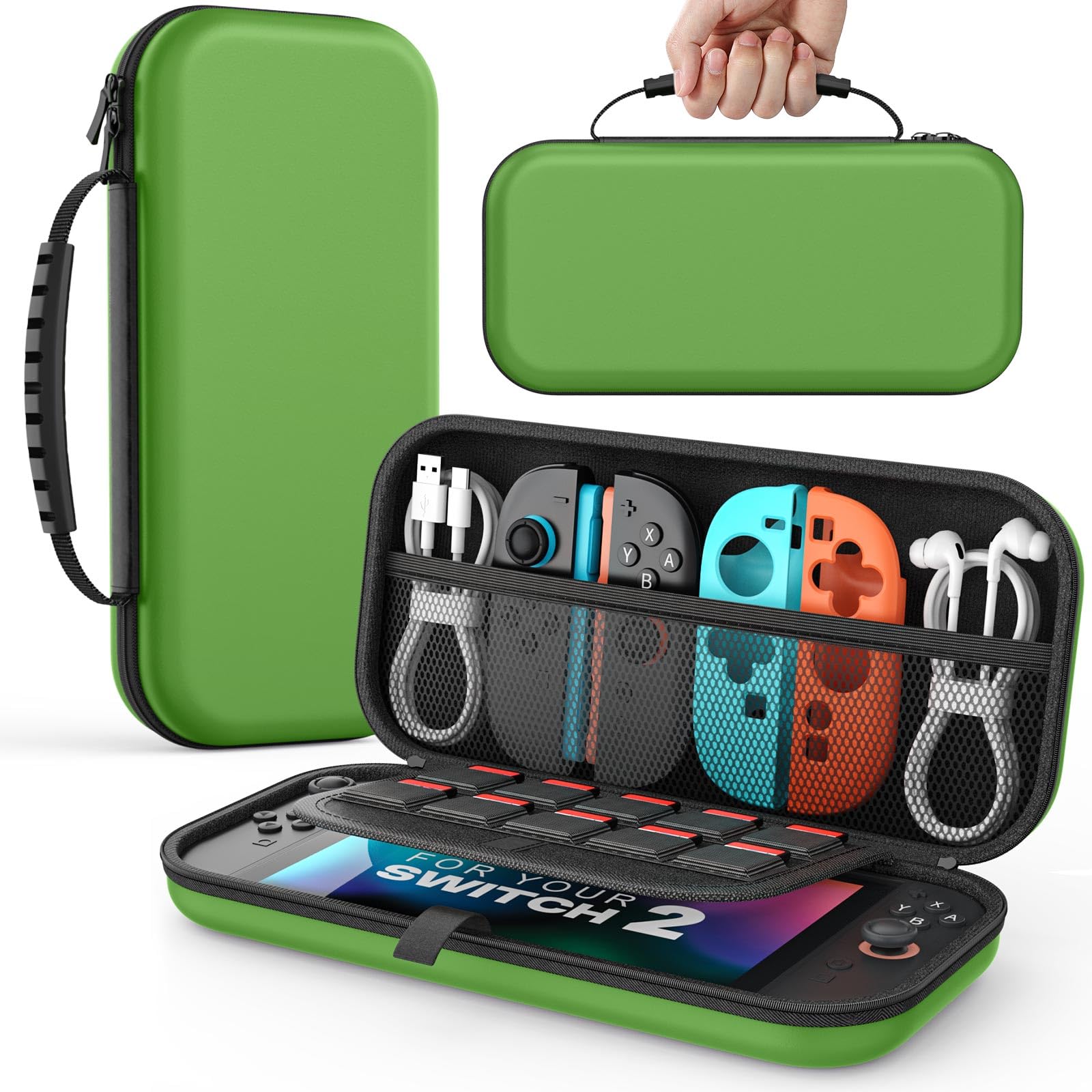 MoKo Funda para Nintendo Switch 2 2025, Funda Protectora Rígida Portátil de Viaje con para 10 Cartuchos, Estuche de Transporte para Consola Nintendo Switch 2 y Accesorios — view 17