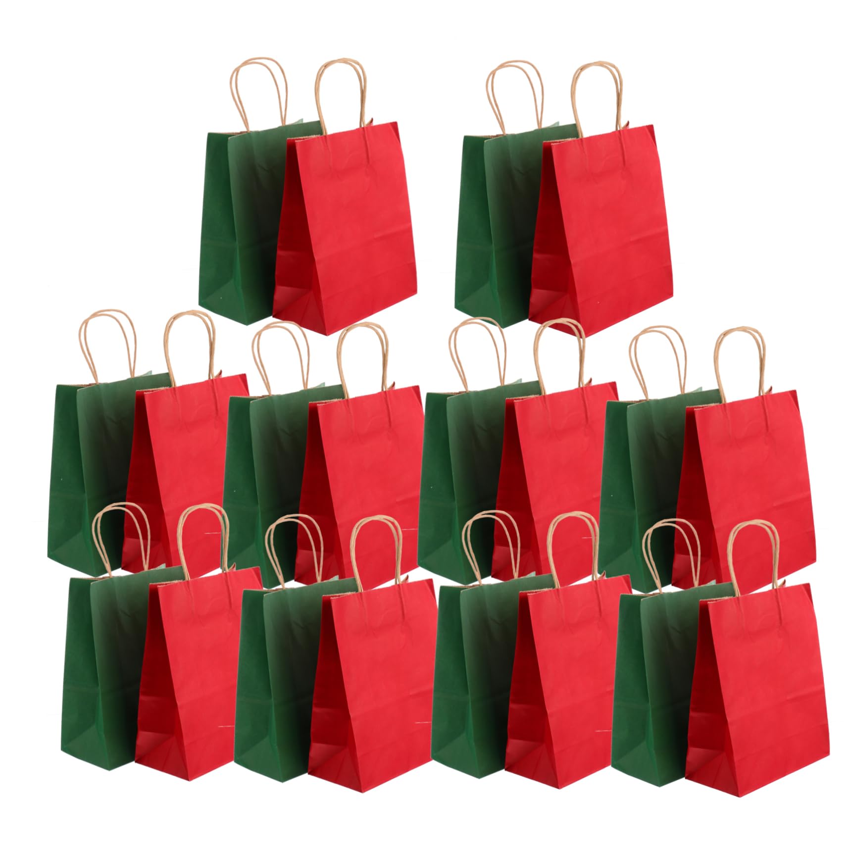 HOLIDYOYO 24pezzi Sacchetti Regalo di Natale in Carta Kraft Colorati per Festival per Piccoli Regali Artigianato e Caramelle