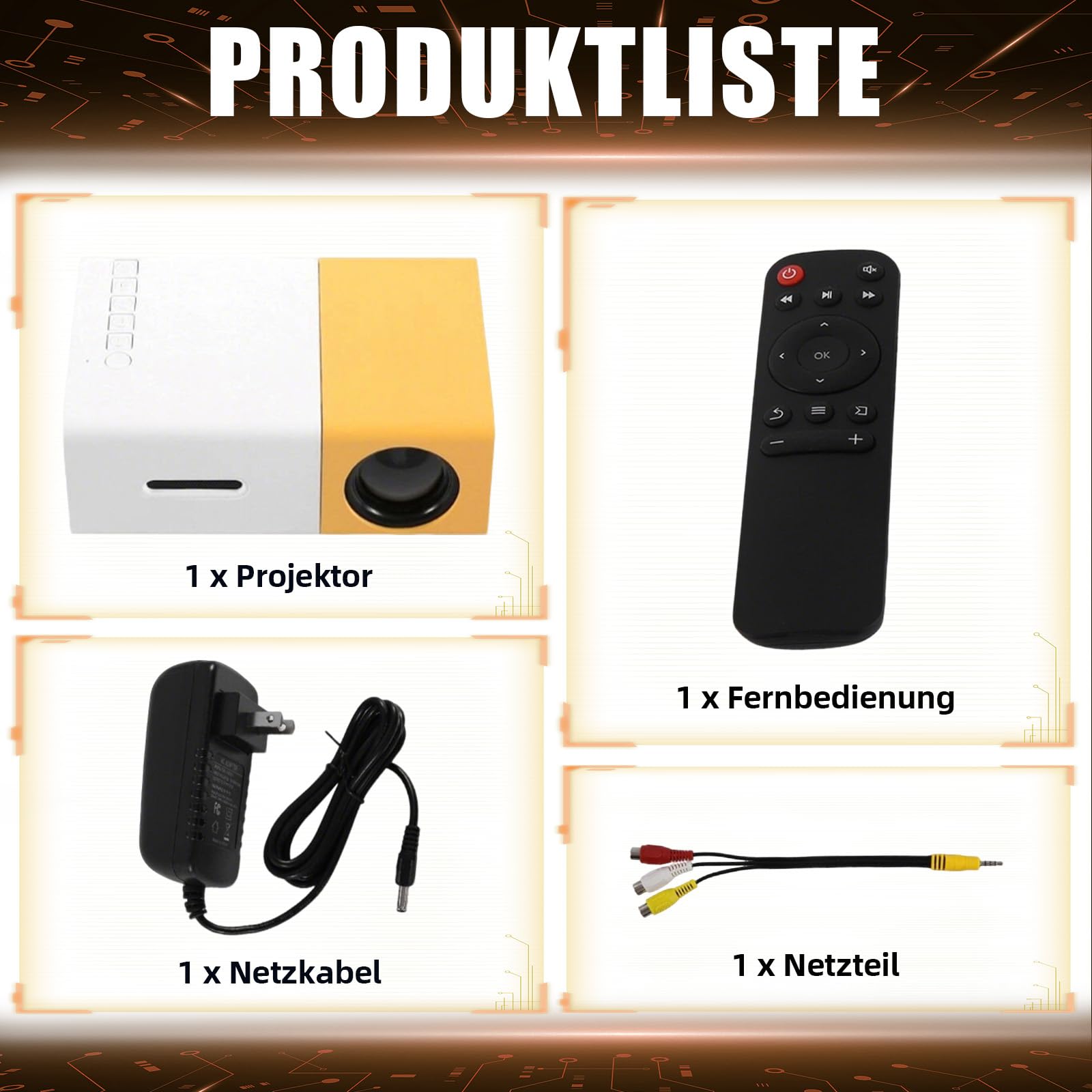 YG300 Mini-Beamer, tragbarer Outdoor-Filmprojektor, kompatibel mit Smartphones/Laptop/USB für Zuhause, Schlafzimmer und den Außenbereich