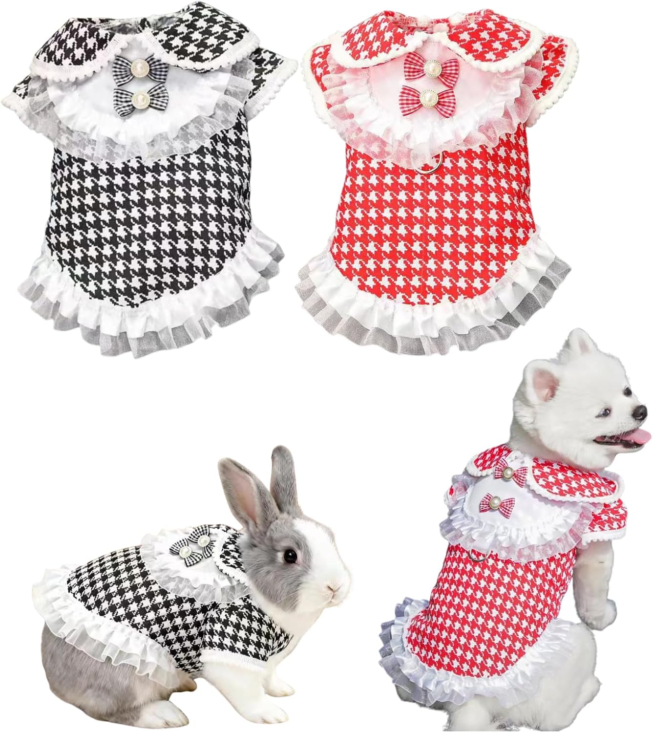 2PCS Small Pet Vests with Cute Bow-Knot Comfy Vest Lace Trim Summer Spring Clothes for Chinchilla Puppy Kitten Rabbit Bunny Guinea Pig Ferret (XX-Large)