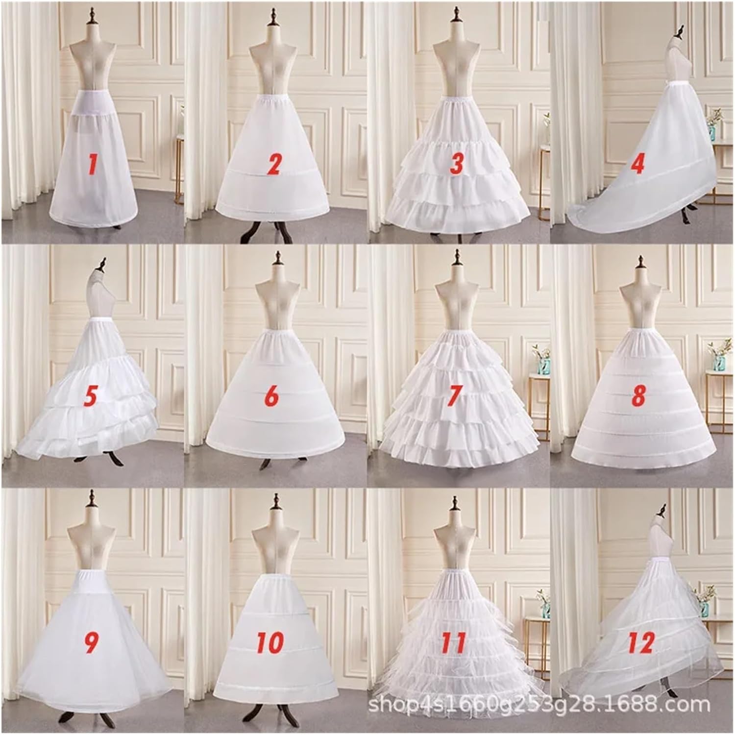 Wedding Dress Trailing Petticoat 6 Hoops Wedding Petticoat Crinoline Slip Bridal Underskirt Puffy