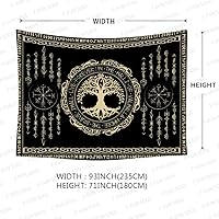 Vista 50 de F-FUN SOUL Tapiz de los vikingos nórdicos, franela suave, 40 x 30 pulgadas, nudo triskele vikingo, runa celta, tapiz de mitología estética
