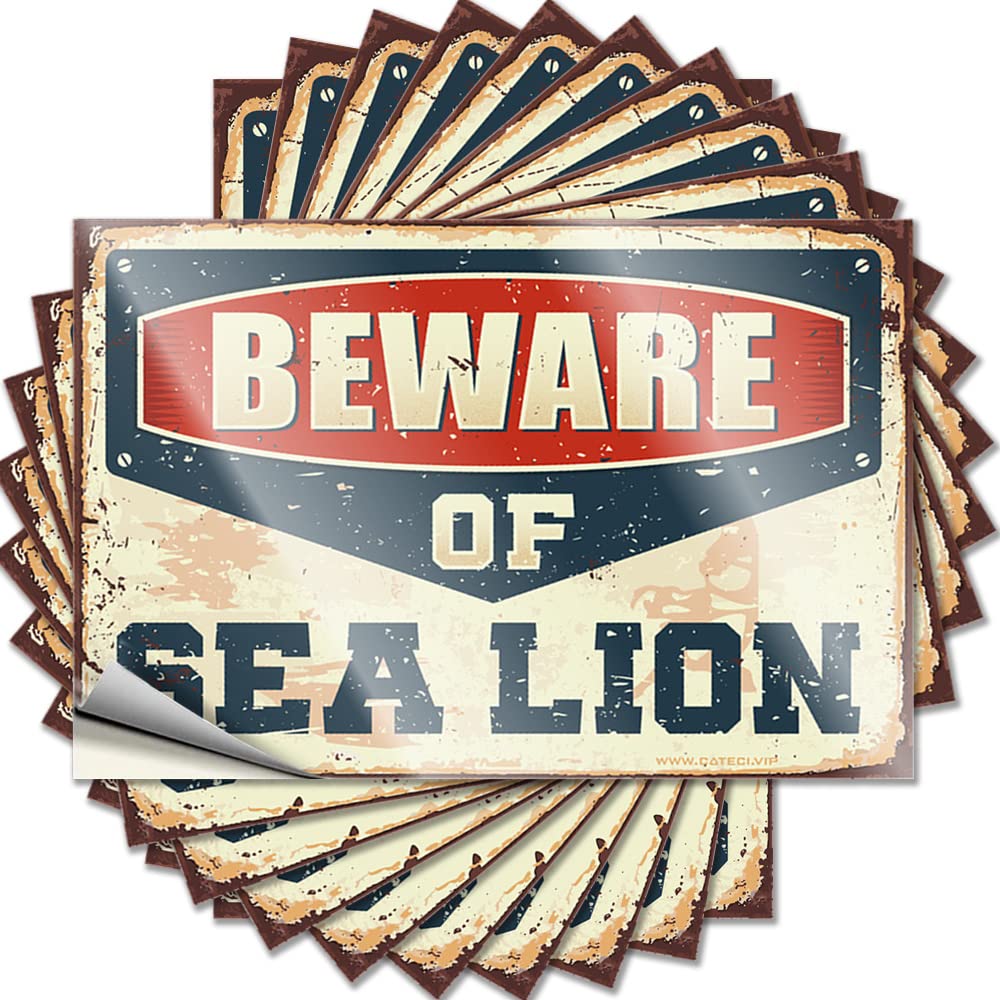 Fzfn Colour Quote Haves Custom Stickers, Garage Waterproof Beware Of Sea Lion For Hydro Flask | Inspirational Vinyl Decals For Coffee Holiday Gift(8X12cm)
