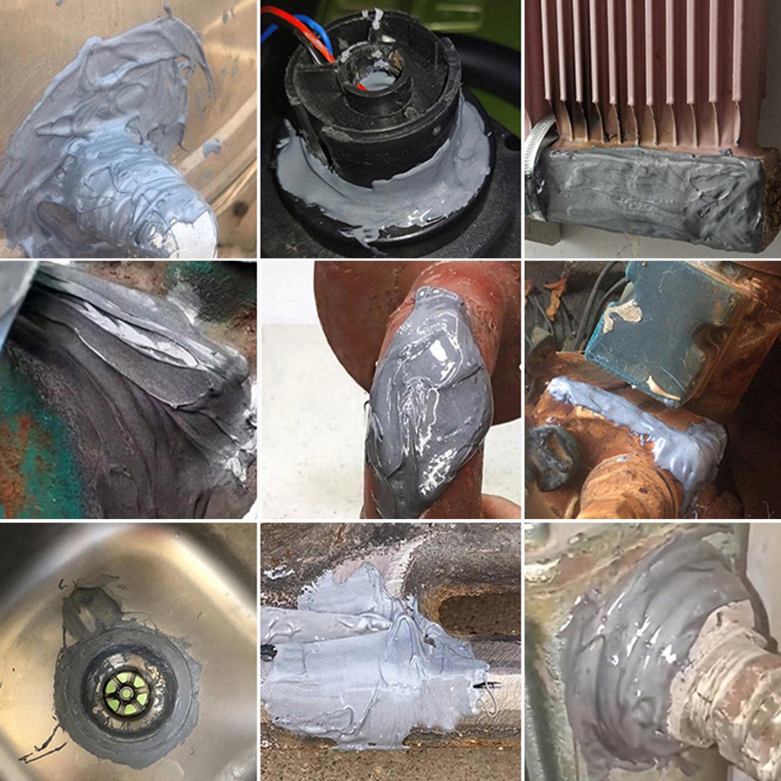 Metal Repair Paste Metal Repair Glue A & B, Welding Glue, Resistenza al Calore Industriale Materiali per Saldatura a Freddo Pasta per Riparazioni in Metallo Colla