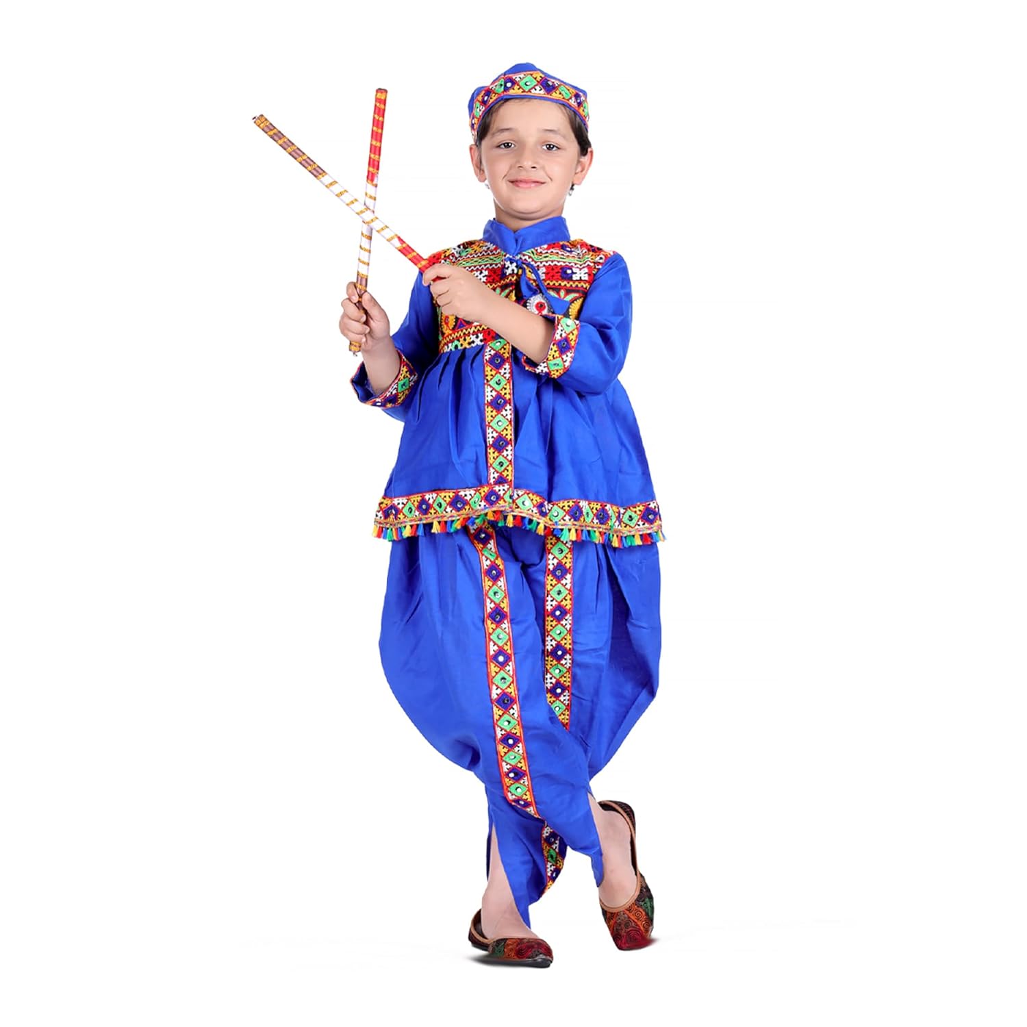 Gujrati Kedia Dress for Boys Kids Navratri Garba Angrakha Dhoti Set,Gujrati Costume for Boys (Material : Cotton)