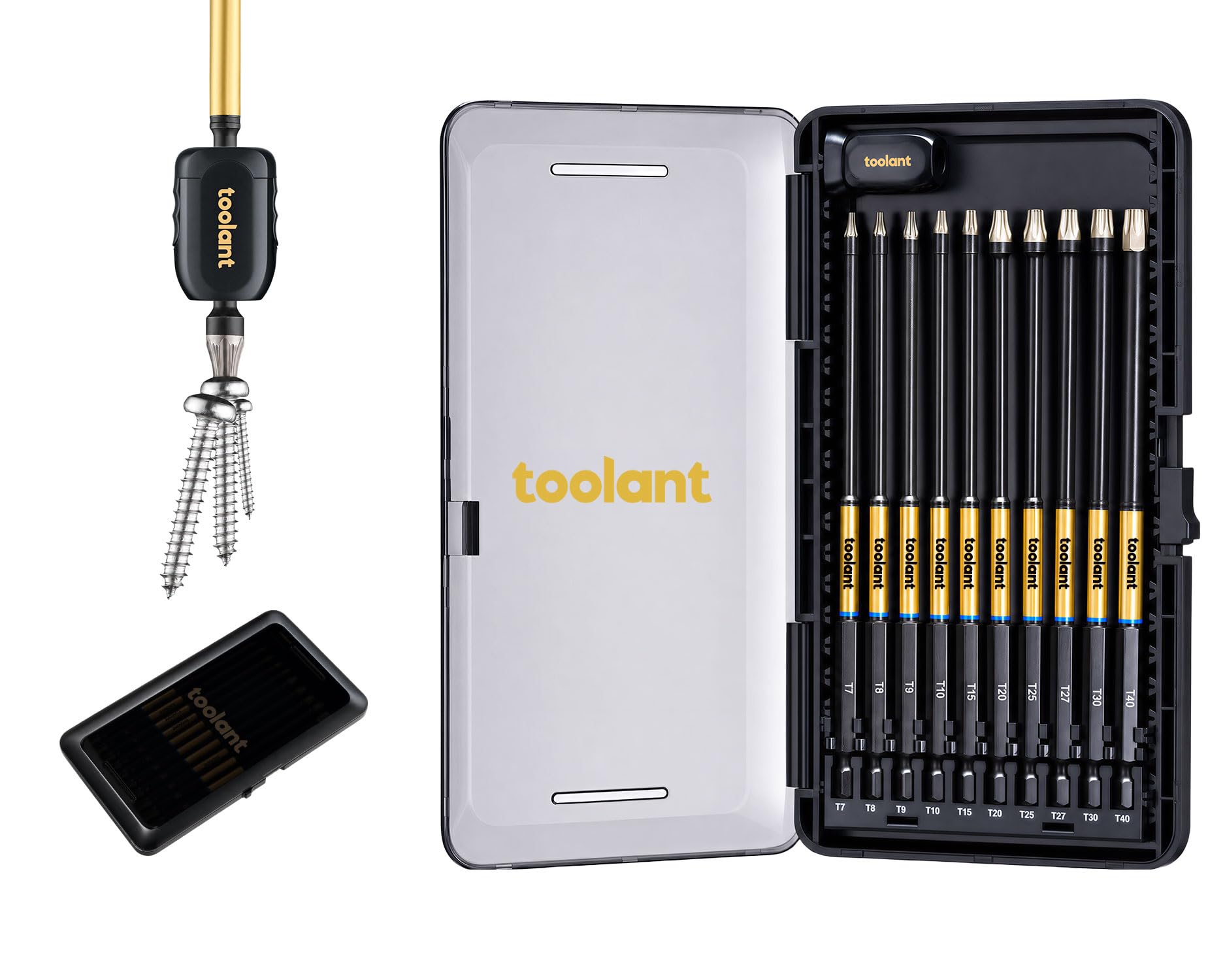 toolant T7-T40 Security Torx Bit Set, S2 Steel, 6", 22-Piece