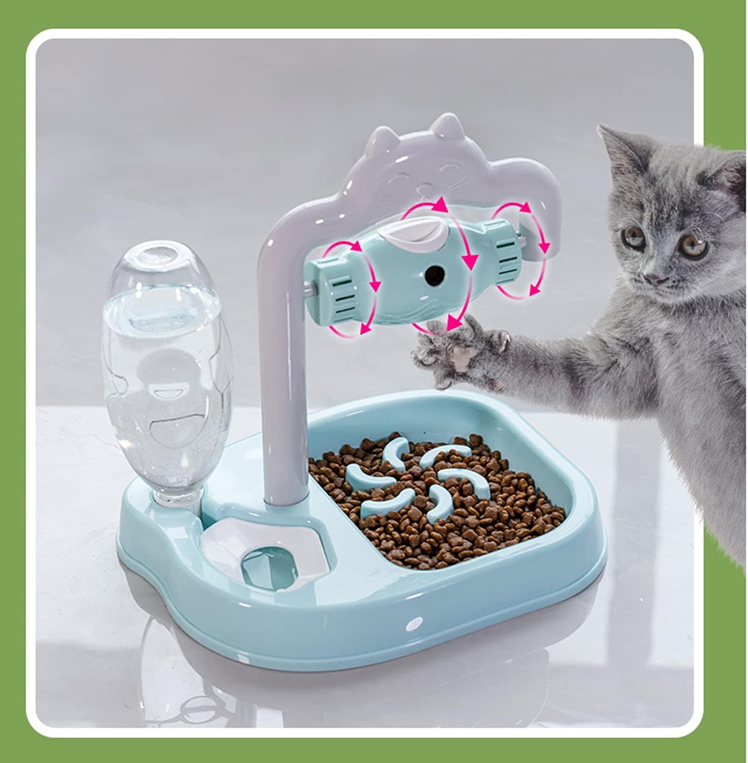 Massage cushion Cat and Dog Feeder Educational Spill Toys, Small and MediumSized Dogs and Cats Intelligence Rotary Spill Toys, Pet Supplies AntiBoring Toys and Feeders (Color : Pink) (Grey)