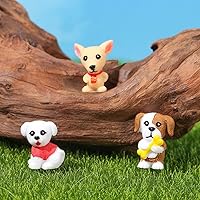 Vista 7 de Yardwe 12 figuras miniatura para cachorros, mini estatua de perro de resina, adornos de perro de dibujos animados, modelo de perro pequeño