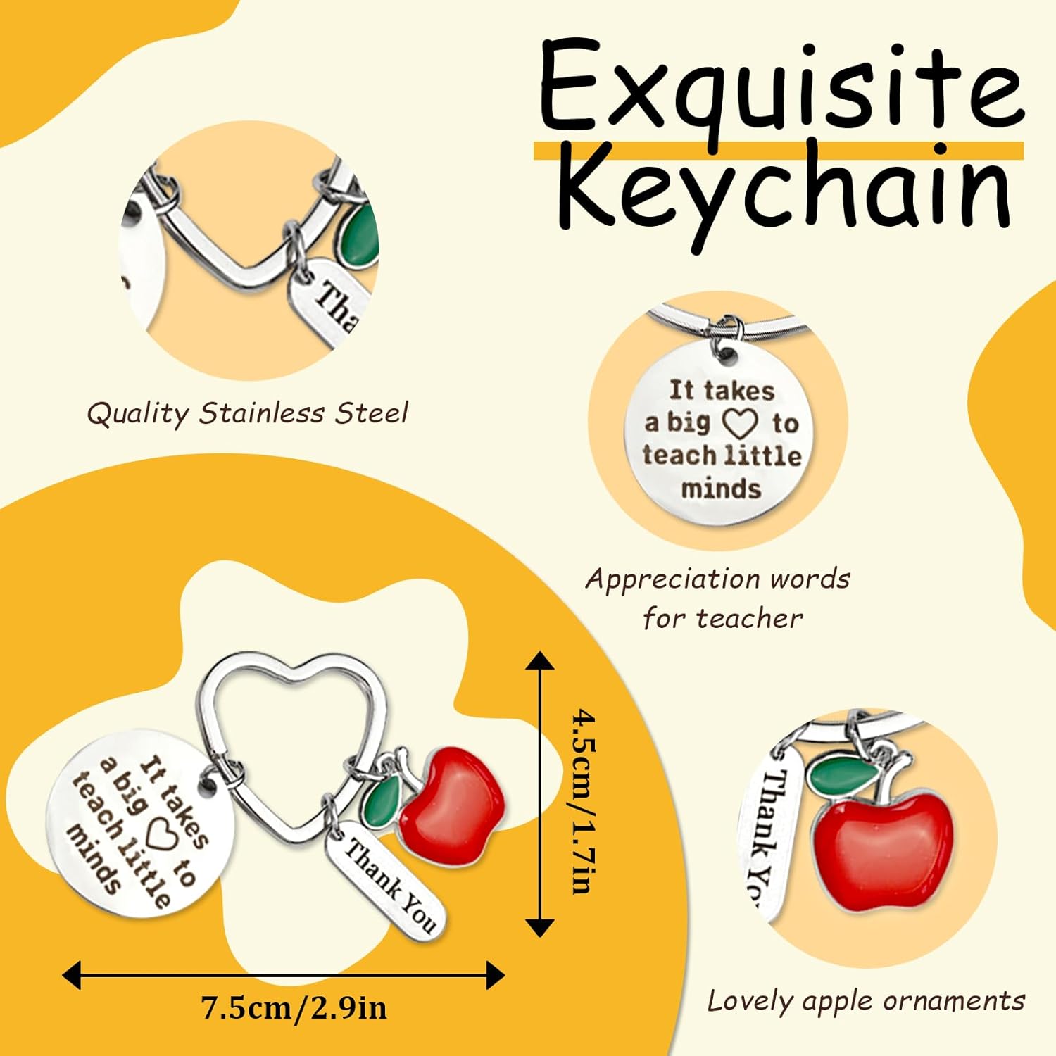 26 PCS Teacher Appreciation Gifts in Bulk 4 Thank You Gift Set with Makeup Bags Keychains Bookmarks Cards Pins Stickers and Best Teacher Ever Pens Perfect Gifts for Teachers Day Graduation Birthday - Image 4