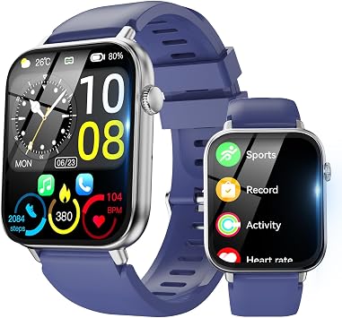 Smart Watch for Men Women Answer/Make Call, 1.85" HD Fitness Tracker with 24/7 Heart Rate & Sleep Monitor, 110+ Sports Modes, IP68 Waterproof Smartwatch, Long Battery Life for Android iOS, Blue