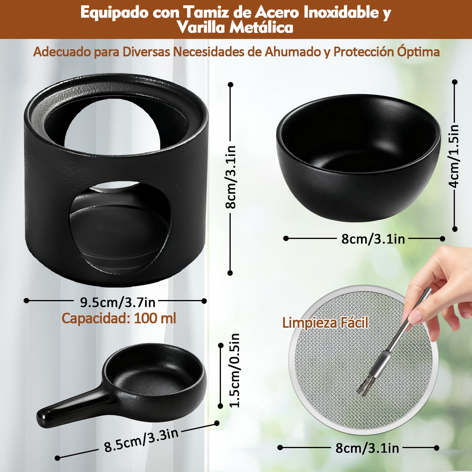 Quemador Aromática de Cerámica con Portavelas, Difusor de Aceite Aromático y Cera Aromática, Quemador de Fragancias, Quemadores de Cera con Cuchara de Velas para Aromaterapia, Decoración del Hogar