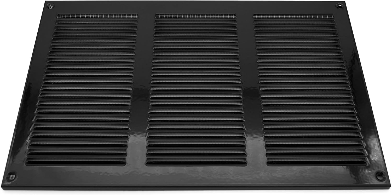 H&C VENT Black 300 x 200 mm Ventilation Grille │ Metal Vent Cover with Insect Protection │ Extractor Air Vents Covers for Inside Outside use │ Duct Pipe Grilles for External Internal Wall Door Window - Image 4