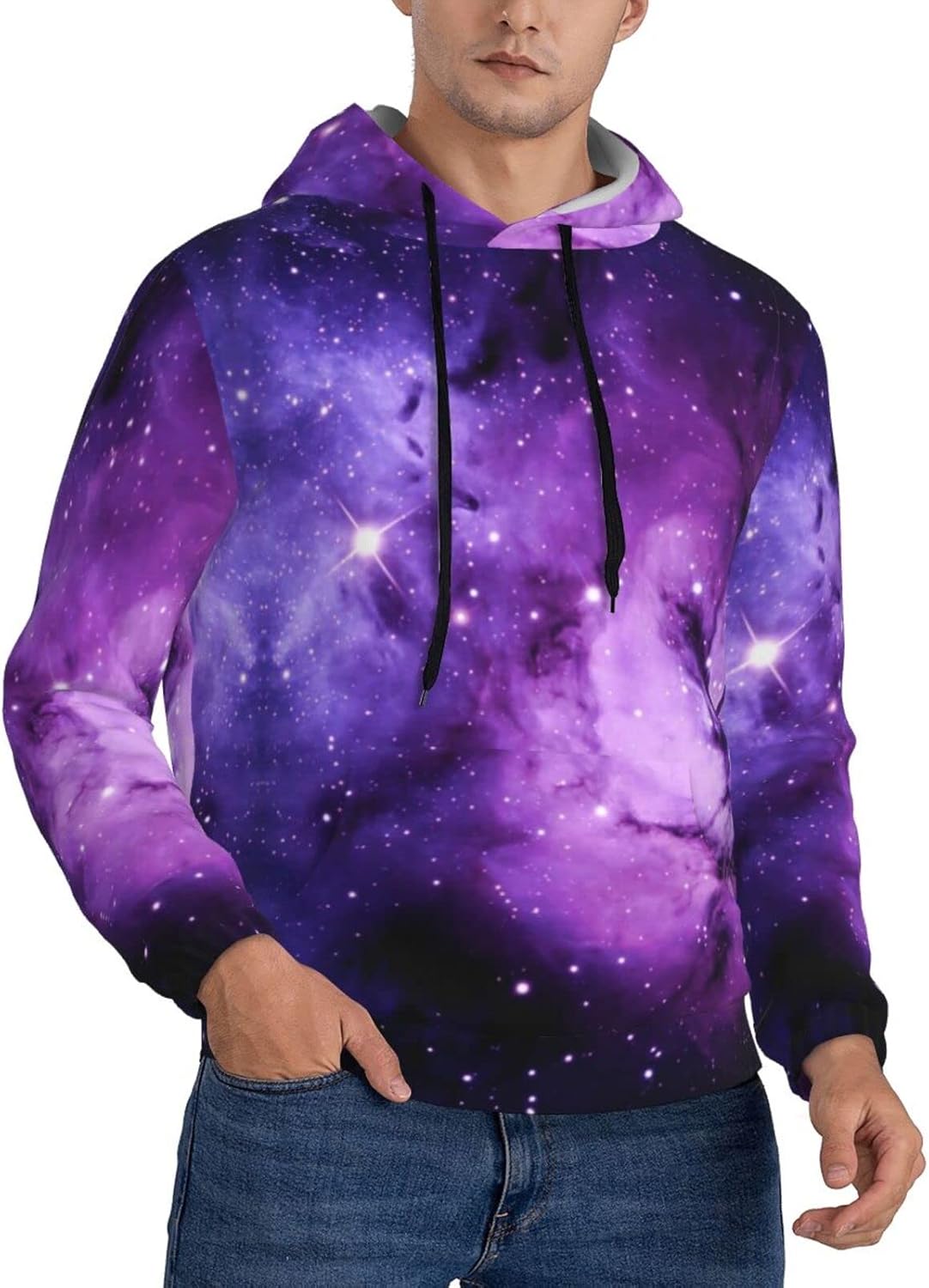 Purple Nebula Space Galaxy Hoodie 3D Hooded Pullover Kuwait
