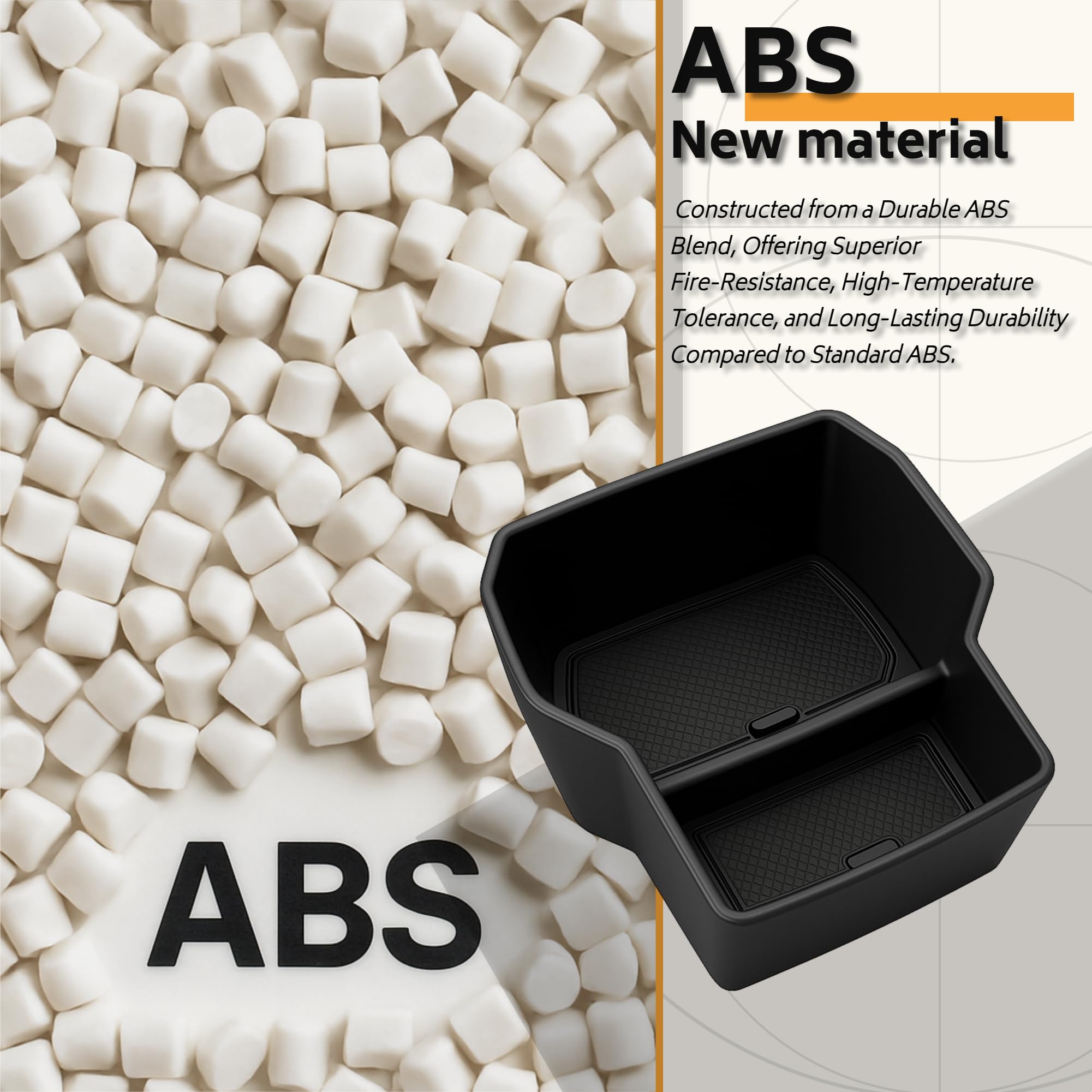 Bandeja para Consola Central Compatible con Dacia Jogger 2021-2024 2025 Caja de Almacenamiento Reposabrazos con Tapete Antideslizante, Accesorios de Organizador para Coche (Negro)