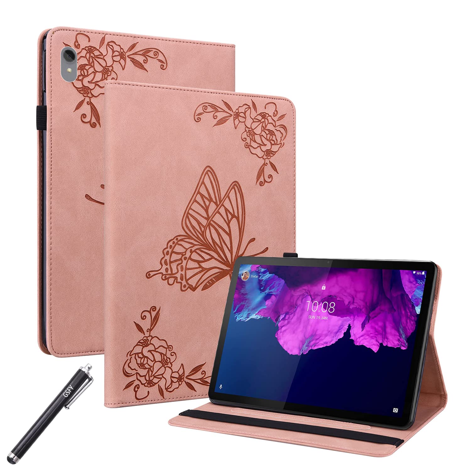GSFY Case for Lenovo Tab P11 11'' 2020 (Model: TB-J606F/TB-J606X) & Lenovo P11 Plus 2021 (TB-J616F) Tablet, PU Leather Multi-Angle Folio Stand Cover