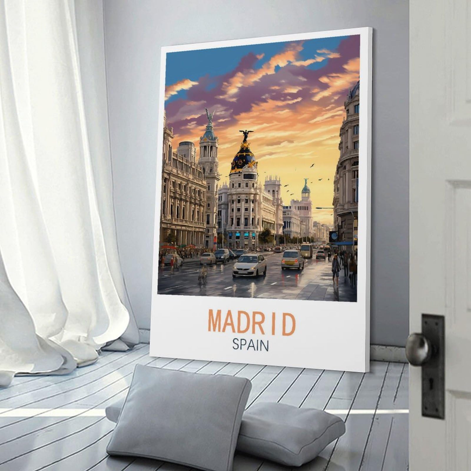 Amazon.com: GuYaNa Madrid Spain Vintage Travel Poster Landscape