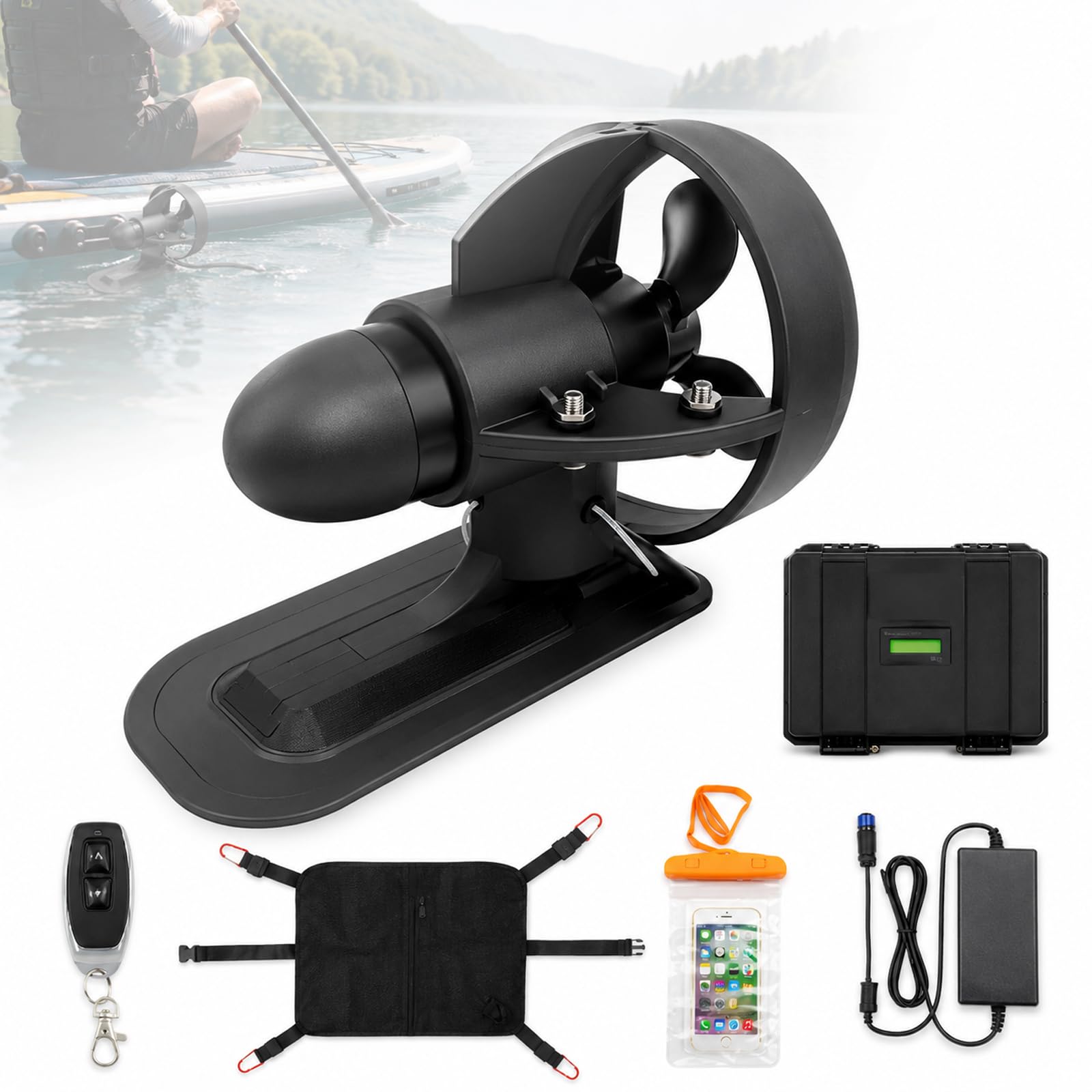 YIYIRAN 288W Electric Motorized Surfboard, Paddle Board Push Motor, Effort-Saving Power, Speed 4-5km, Battery Life 2h, 12v Thrust Surfboard Underwater Thruster, for Kayak Paddle Board Surfboard