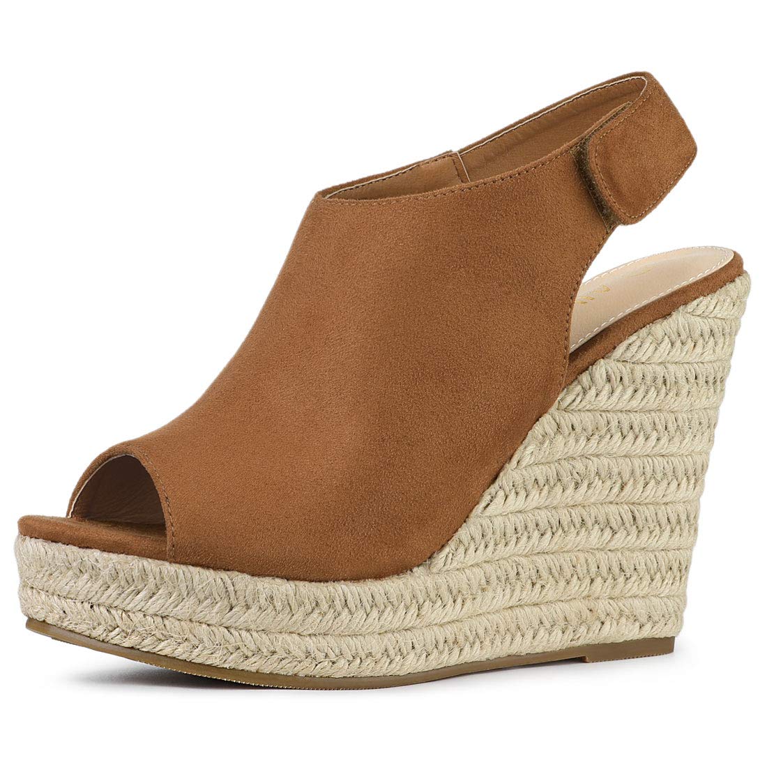 Allegra K Women's Espadrille Platform Heeled Wedges Sandals