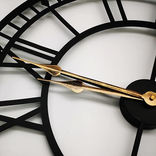 Miniatura 4 de dansaier Reloj industrial grande de metal europeo moderno de 24 pulgadas, decoración del hogar, número romano, silencioso, sala de estar, decoración