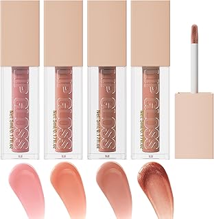 4 unidades de brillo labial hidratante, color...