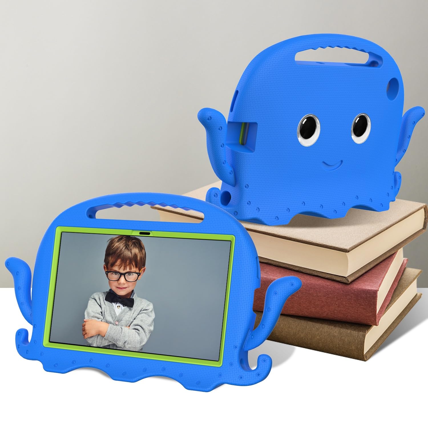 Housse de protection pour tablette Étui compatible avec Samsung Galaxy Tab A7 10,4 pouces T500/T505 (2020), coque légère et résistante aux chocs Compatible with enfants, coins antidérapants et bandoul