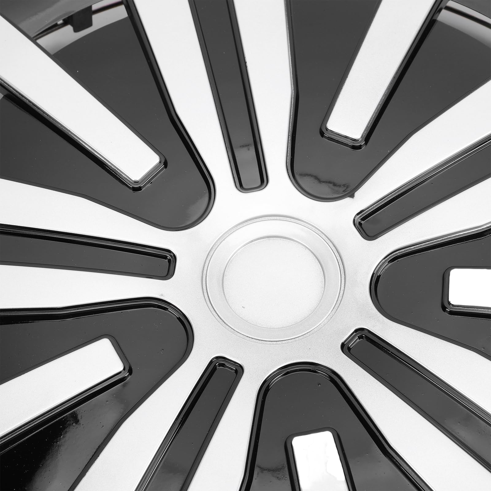Aramox Copricerchio 15 Pollici, Coprimozzi in Materiale ABS Argento Nero per 208 500 V40, Facile Installazione a Clamp/Holder per un Aggiornamento Elegante dell'auto