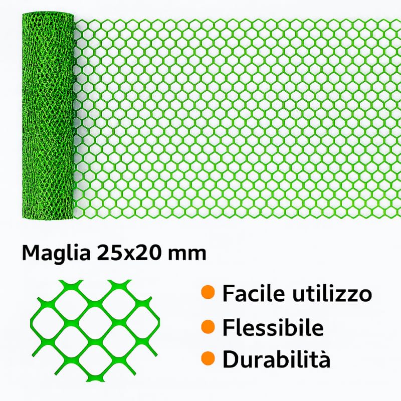 RETELANDIA L'OUTLET DELLE RECINZIONI Rete Salvaprato, Anti Talpa, Impedisce al Cane di Scavare Buche in Giardino, Verde, Multifunzione - 1x5 m
