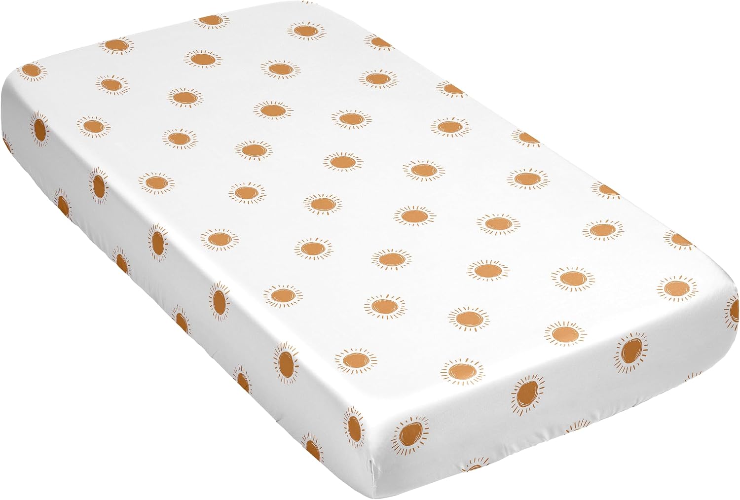 Sweet Jojo Designs Orange White Boho Sun Boy Girl Gender Neutral Baby Satin Fitted Crib Sheet Infant Newborn Nursery Toddler Bed Room Standard Pumpkin Retro Bohemian Celestial Sky Desert Sunshine