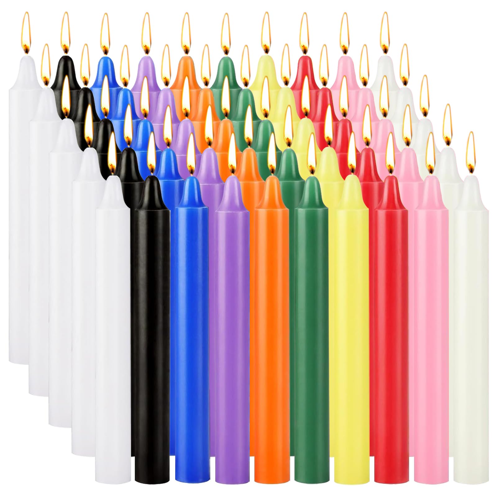 Spell Candles 100 Pack Bulk - 4 Inch Colored Mini Taper Candles for Rituals, Witchcraft & Wiccan Altar, Unscented Candles Compatible with Chime Holders, Prayer, Meditation, Birthday Decor