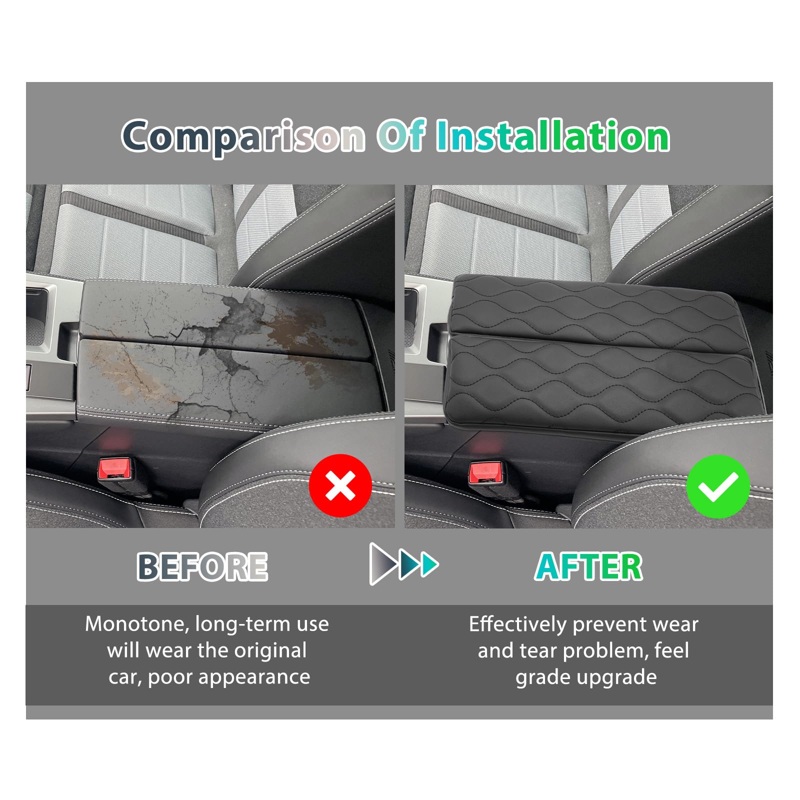 GAFAT Compatibile con 2025 Opel Grandland GS EV Elettrico Hybrid 2025 2026 Copribraccioli, Grandland 2025 Protezione Bracciolo, Copertura Cuscino in Pelle PU, 3 CM Aumenta Ispessito, Allevia Fatica