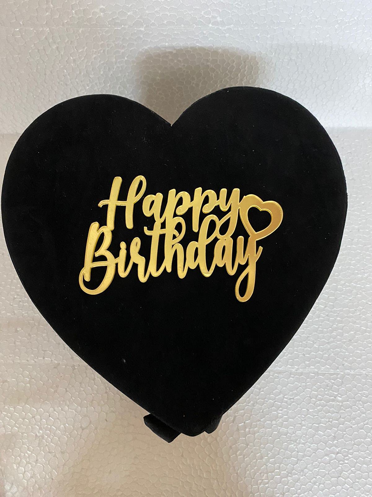 ALANKRIT HEART SHAPE suede box with acrylic tag (ultra primium quality) ,GIFTING PURPOSE , PACK OF 1 PIECE (HAPPY BIRTHDAY)