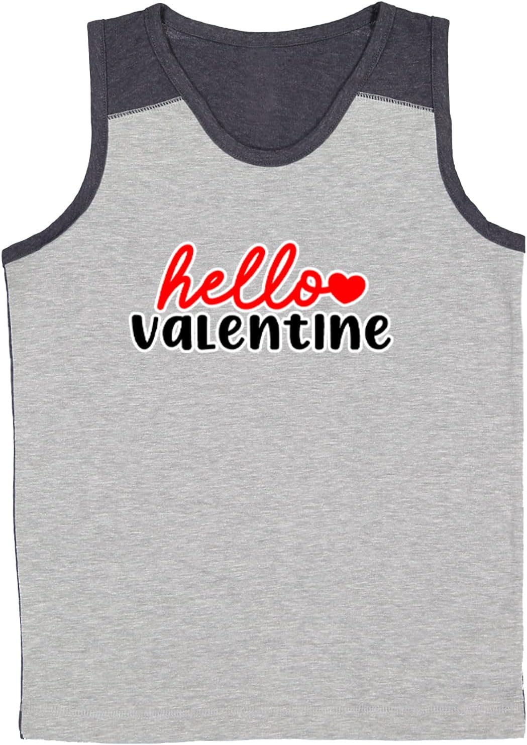 Hello Valentine - Heart Love V Day Youth Contrast Back Tank Top