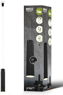 BRILONER - Pendelleuchte Akku, Touch, Dimmbar, Höhenverstellbar, Warmweiß, ohne Stromanschluss, LED Deckenleuchte, Pendelleuchte Esstisch, Wohnzimmerlampe, Hängelampe Esstisch, 4,5x160cm, Schwarz