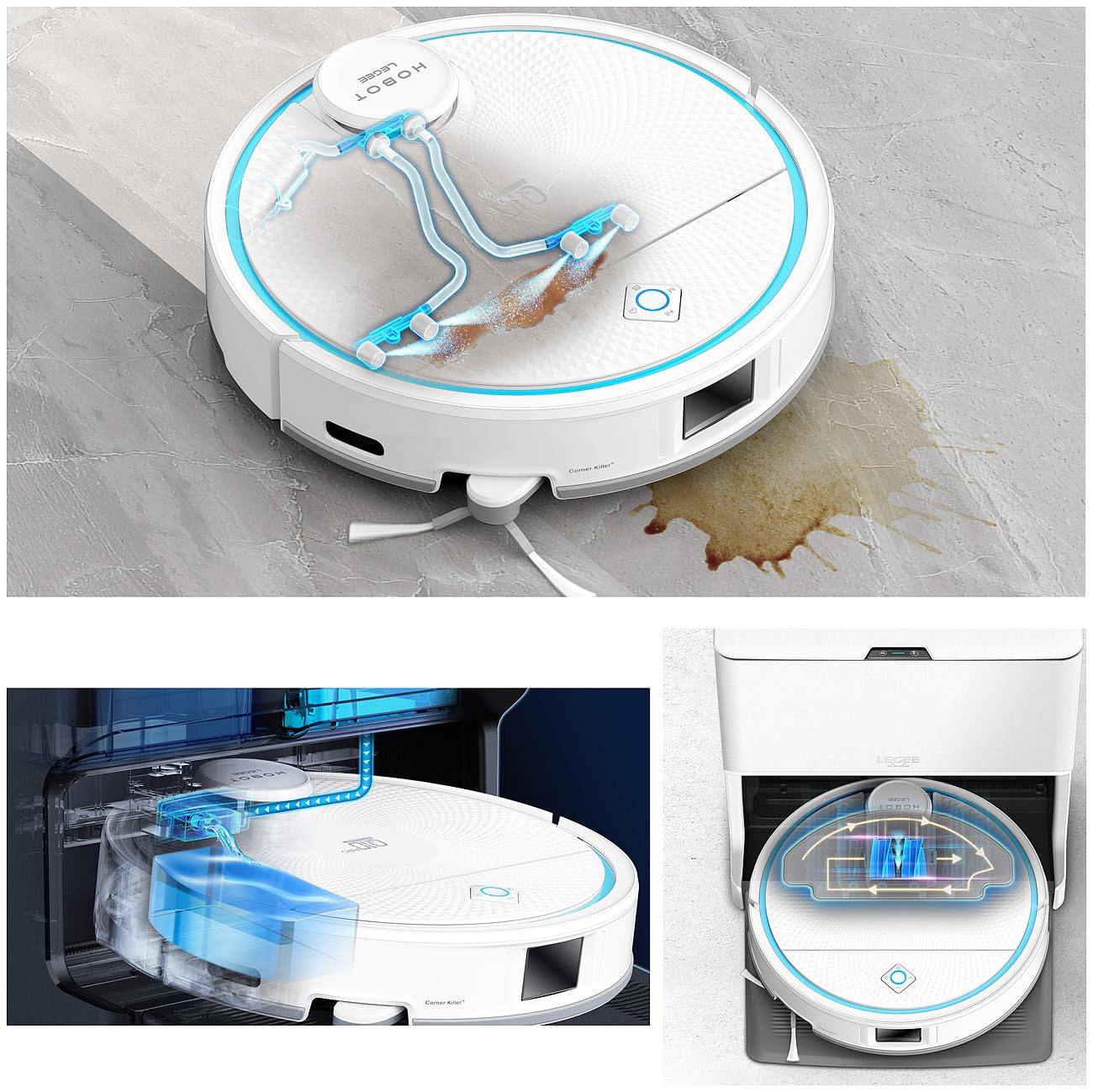 Saug Wischroboter: HOBOT LEGEE-Q10 Pro Multiroom-Wisch- & Saugroboter, Reinigungsstation (Hobot Legee D8, Wisch-Roboter, Laser)