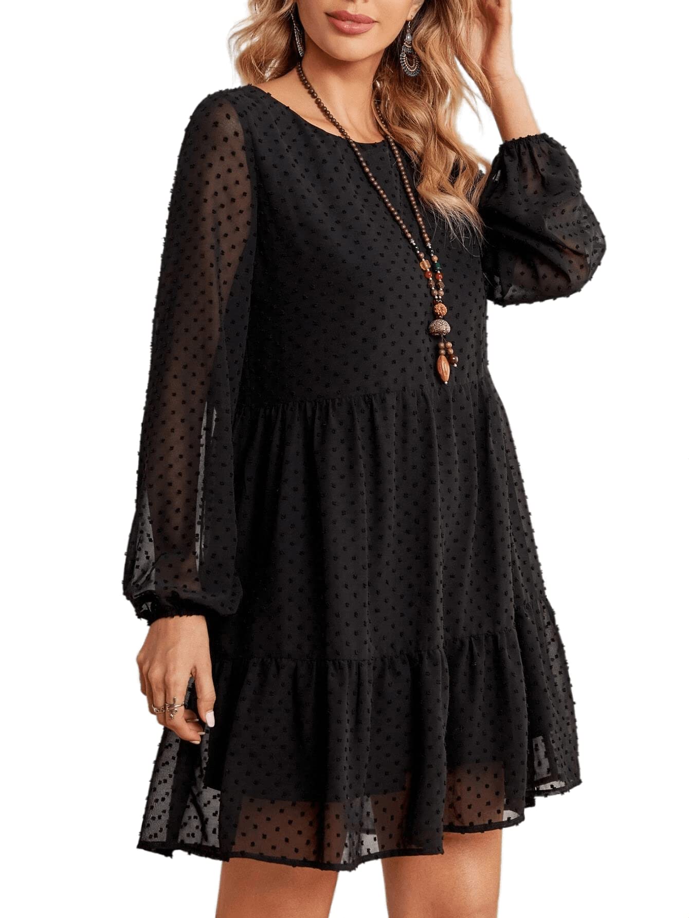 Tagas Women's Georgette Fit And Flare Knee-Length Dress (Op-1000-Black- Black_Xl)
